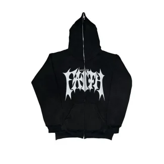 High Quality Heavyweight Cotton Polyester Black Hoodies Street Wear Full Zip up Hoodie for Men